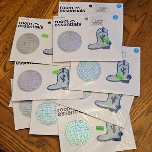 Room Essentials Patch Set with Blue Boots and Silver Disco Balls